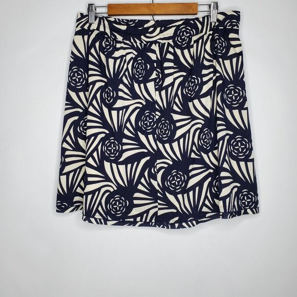 Corey Lynn Calter Womens Blue Cream Abstract Floral A Line Skirt Size M Flowy - Picture 2 of 8
